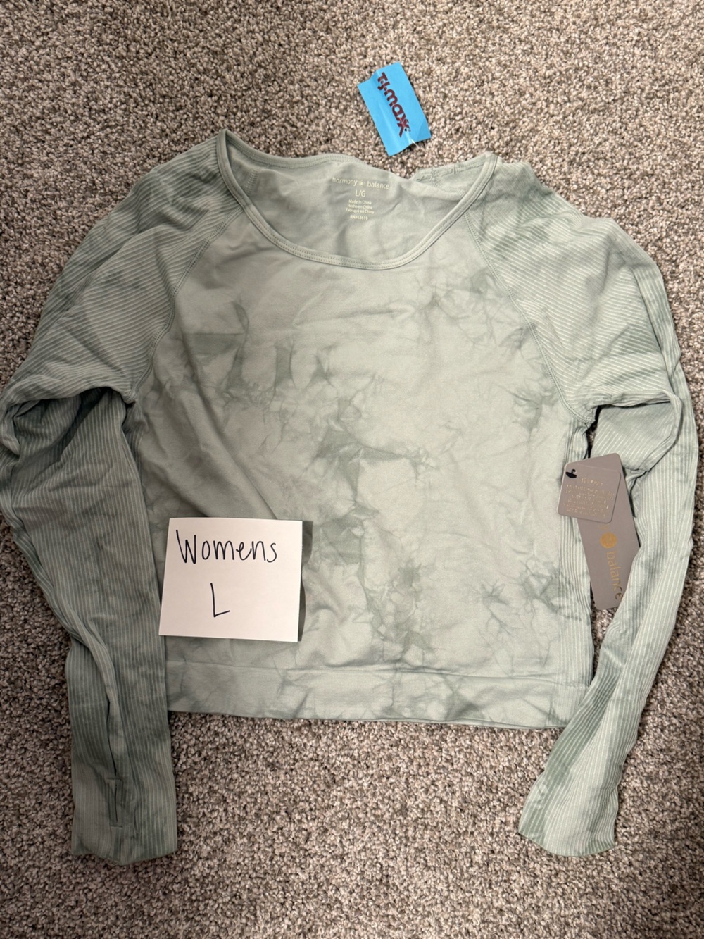 Women's Sage Tie-Dye Long Sleeve Pullover Hoodie